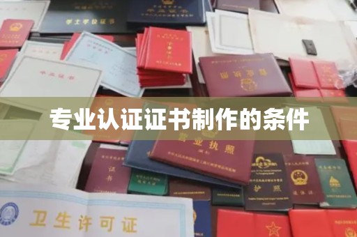 苓雅专业认证证书制作的条件